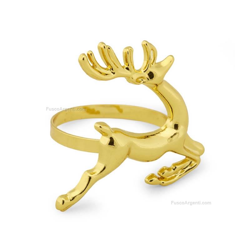 fade christmas napkin ring reindeer gold