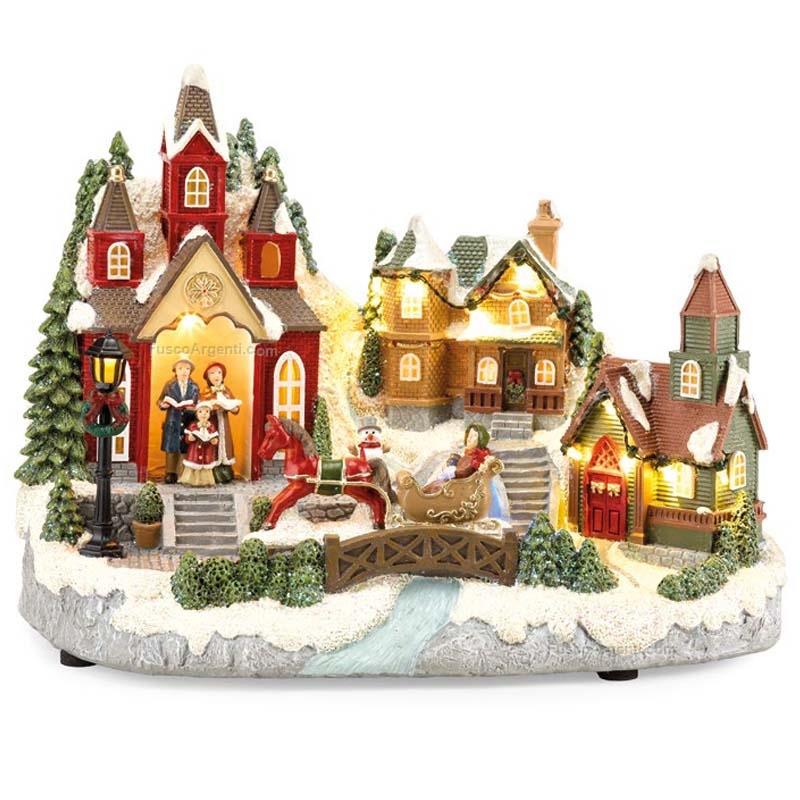 fade christmas xmas town with sledge