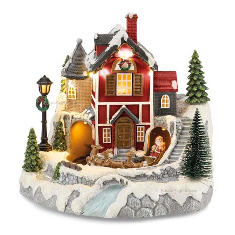 fade christmas xmas town with santa claus