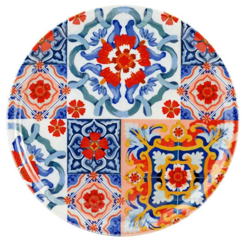 fade pizza plates set flora