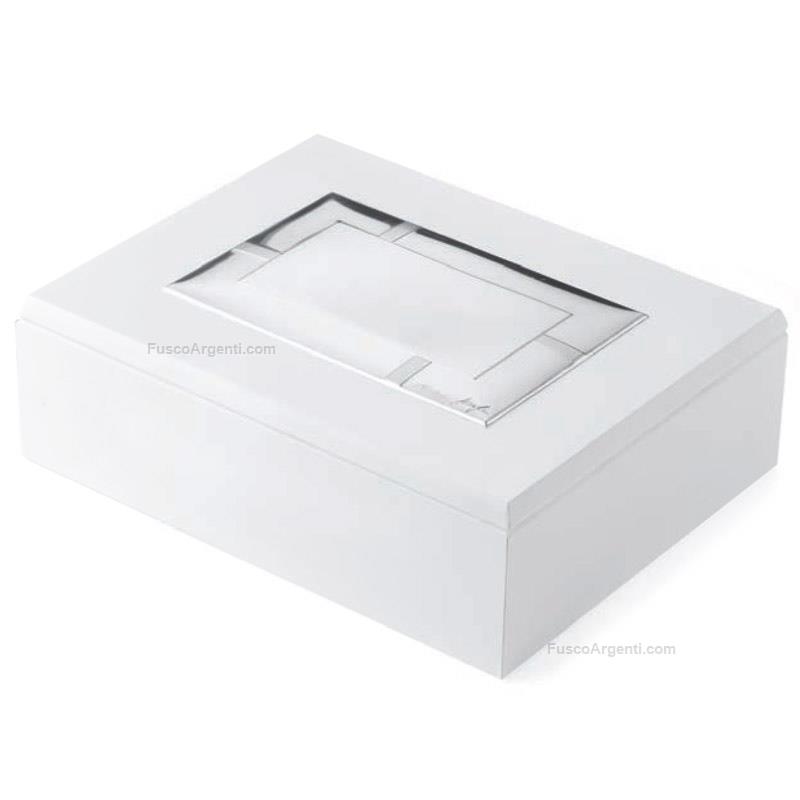 elite white wood jewelry case