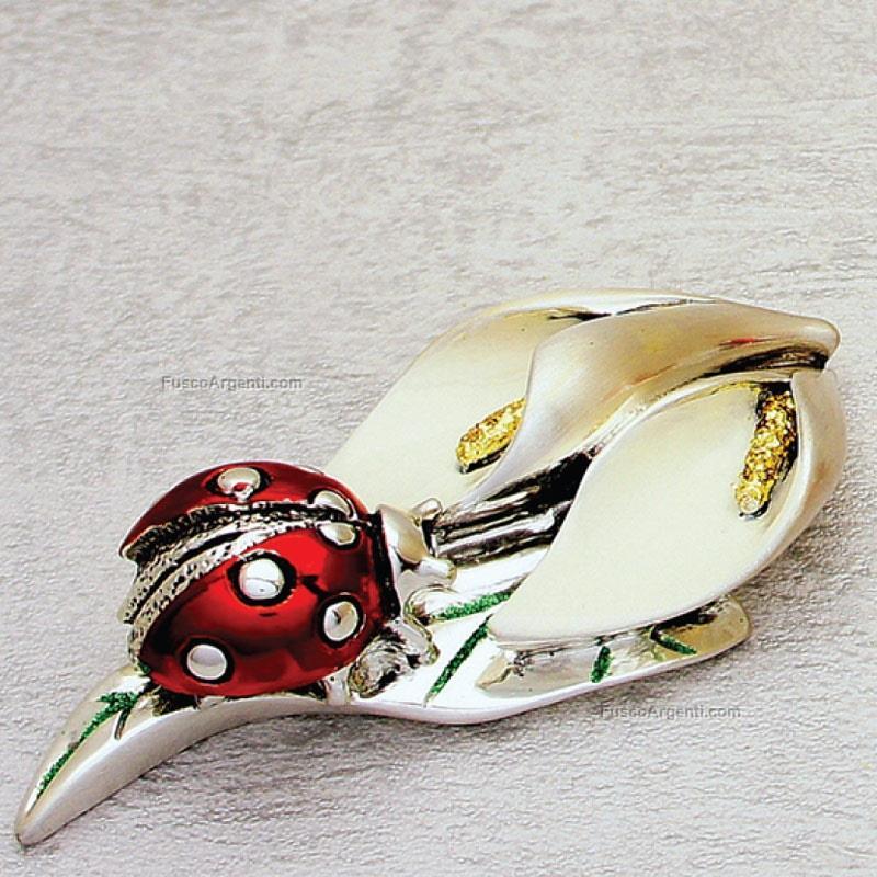 italian gift ladybug on lilies