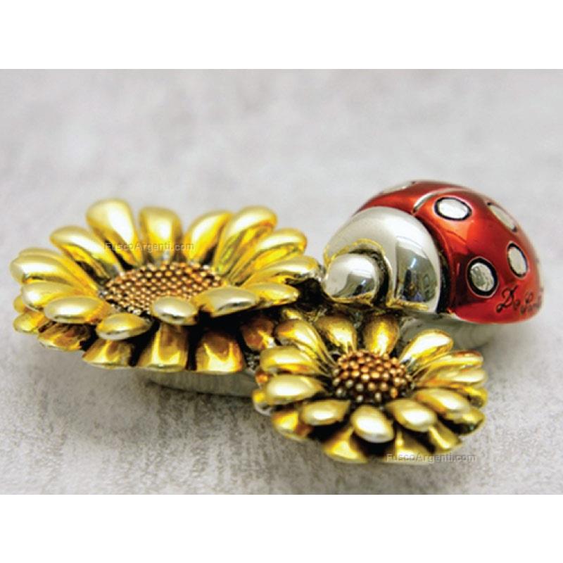 italian gift ladybug on flowers