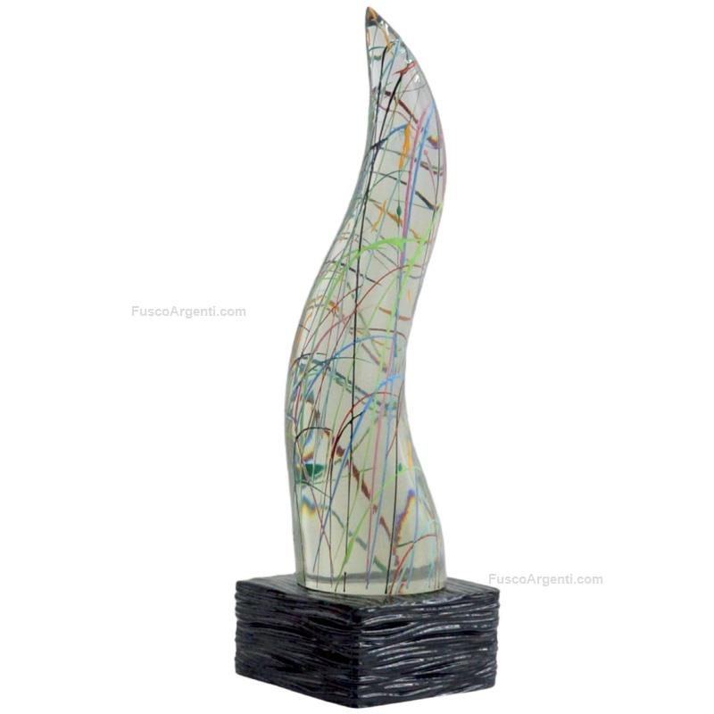 italian gift lucky horn on squared dark base