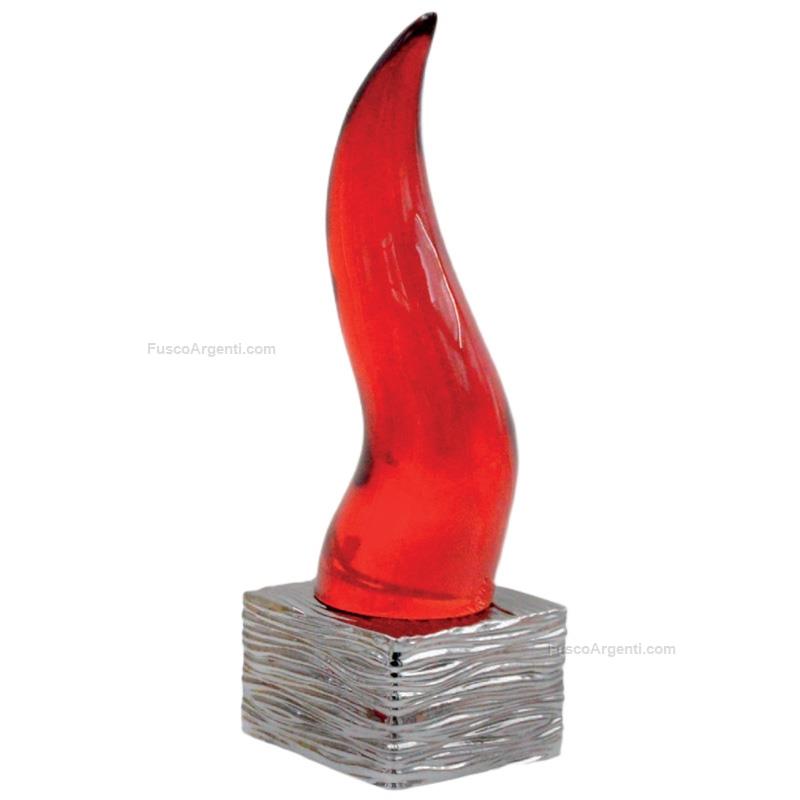 italian gift lucky horn on squared base
