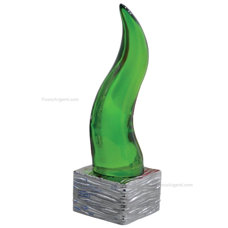 italian gift lucky horn on squared base