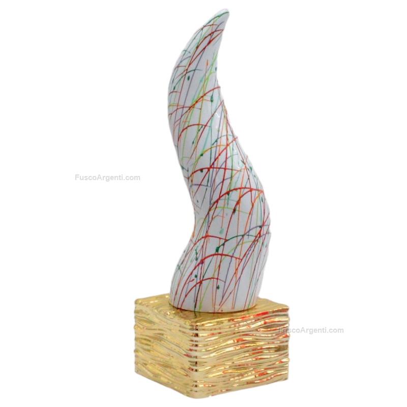 italian gift lucky horn on squared base
