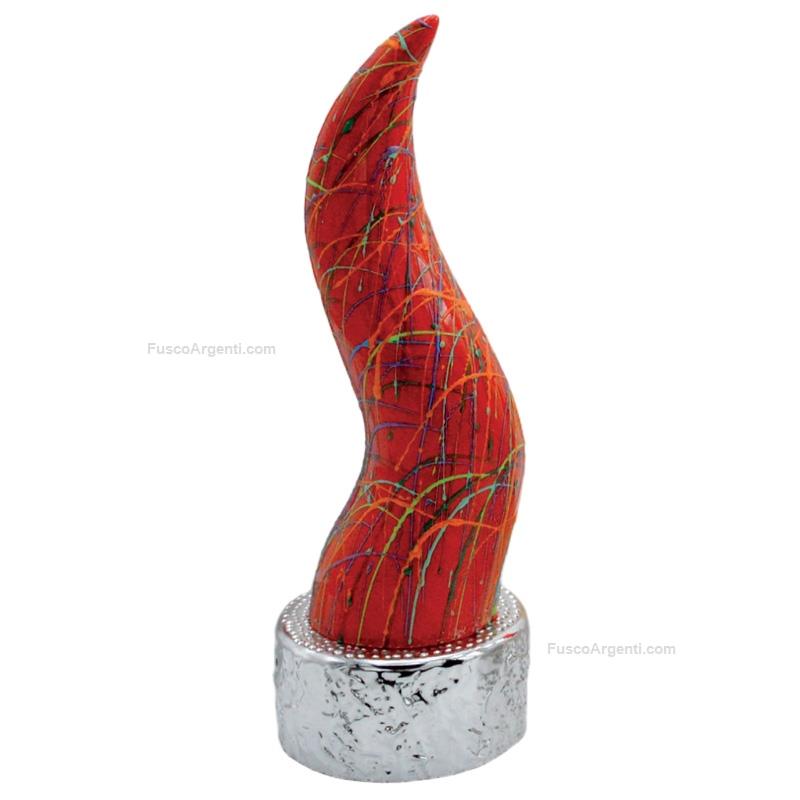 italian gift lucky horn on round base