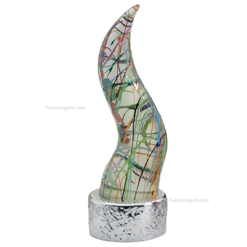 italian gift lucky horn on round base
