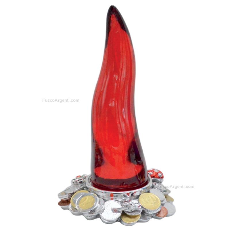 italian gift lucky horn with coins