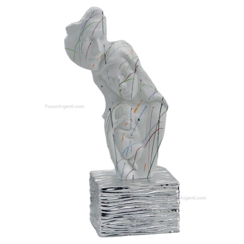 italian gift stylized family on silver base