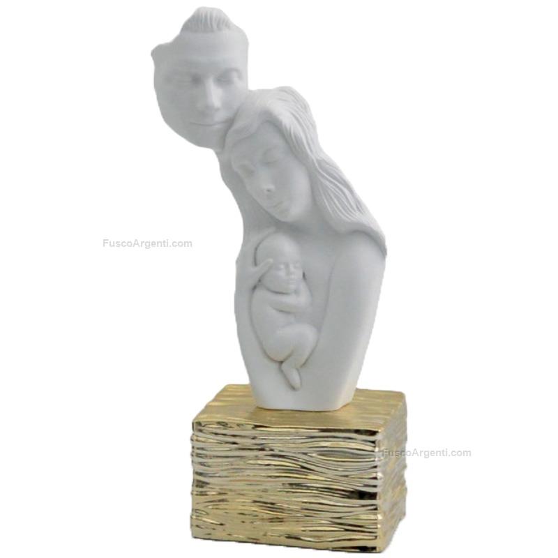 italian gift stylized family on golden base