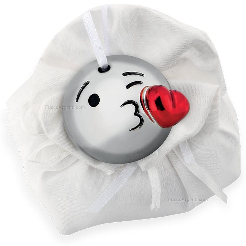 moda argenti emoji pendant blowing kiss