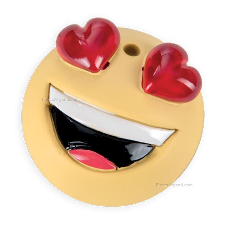 moda argenti emoji pendant heart eyes