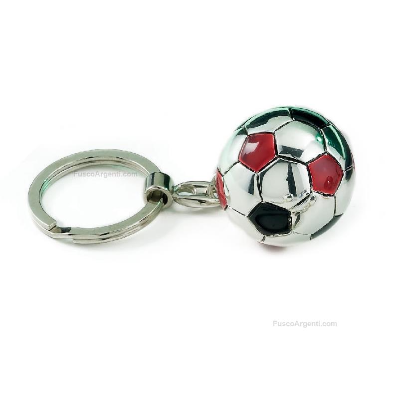 Portachiavi pallone da calcio moda argenti diam cm 4 - milan resina  st187/mm resine argentate portachiavi offerta Fusco Argenti Gioielli