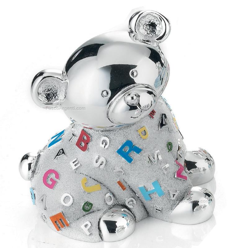 moda argenti silver teddy piggy bank