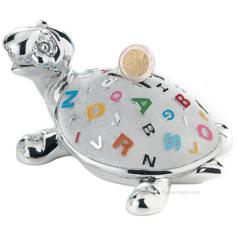 moda argenti silver turtle piggy bank