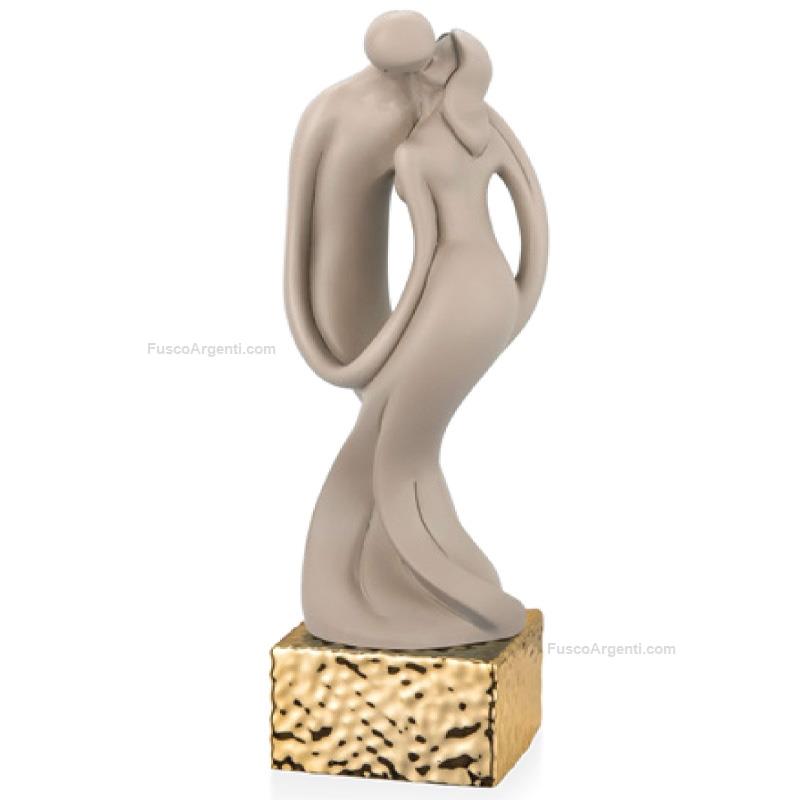 moda argenti sculpture kissing couple with base