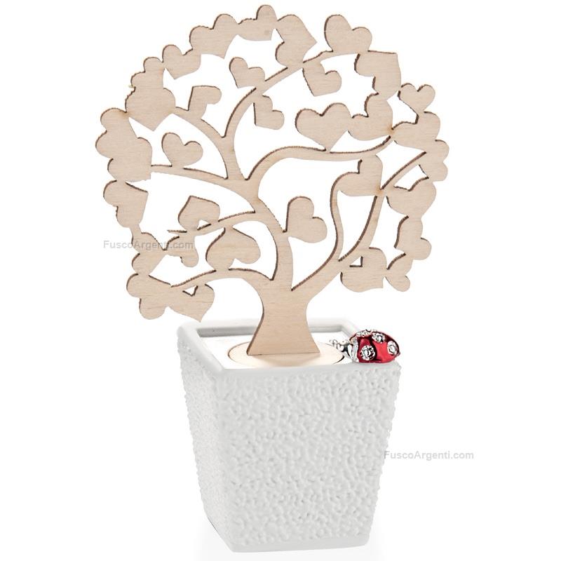moda argenti small vase with wood tree hearts