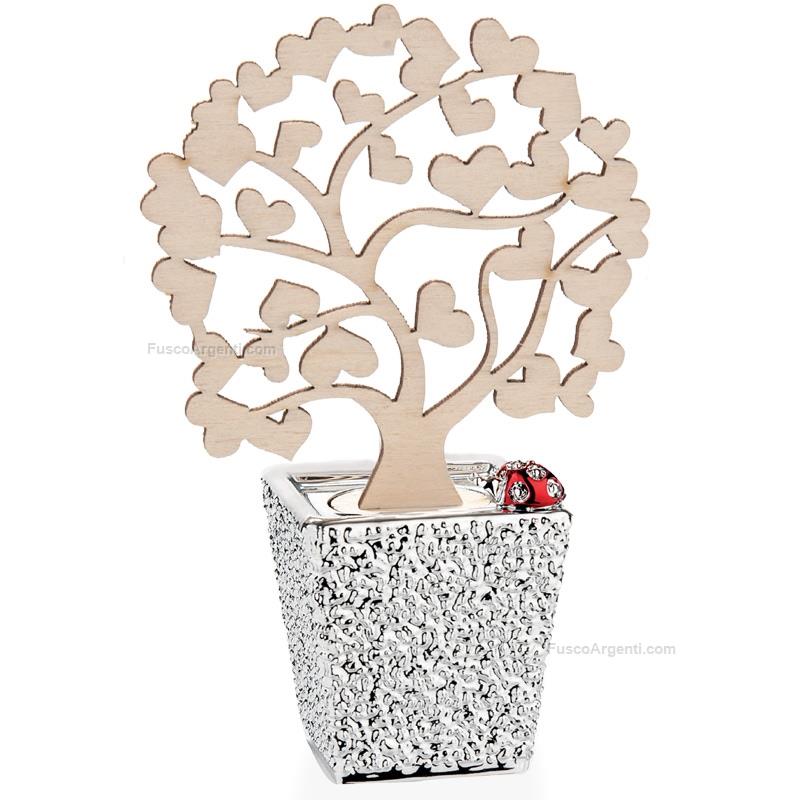 moda argenti small vase with wood tree hearts