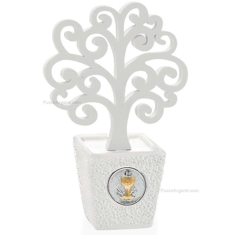 moda argenti vasetto comunione con albero bianco