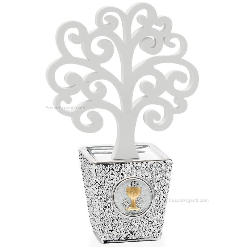 moda argenti vasetto comunione con albero bianco