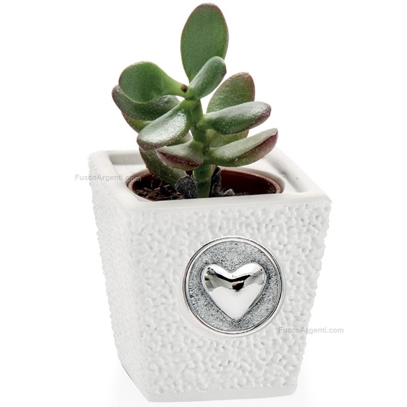 moda argenti vase plant holder heart