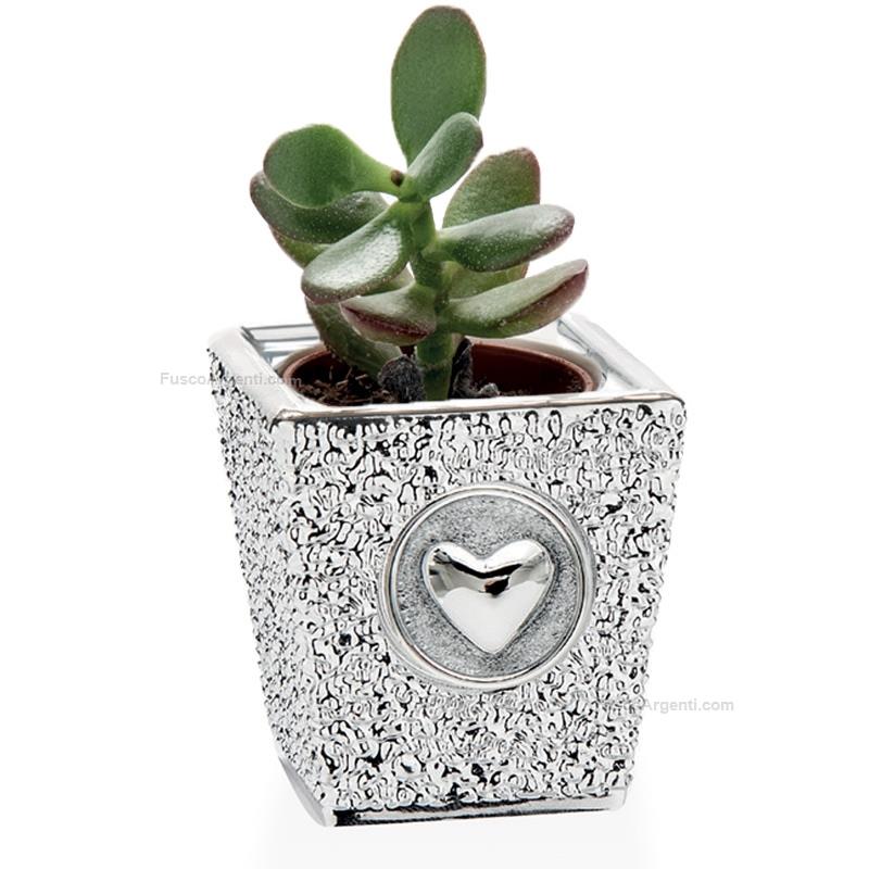 moda argenti vase plant holder heart