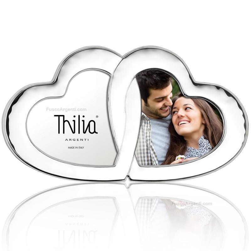 thilia argenti photoframe two hearts hammered