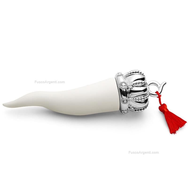 valenti & co. white lucky horn with crown