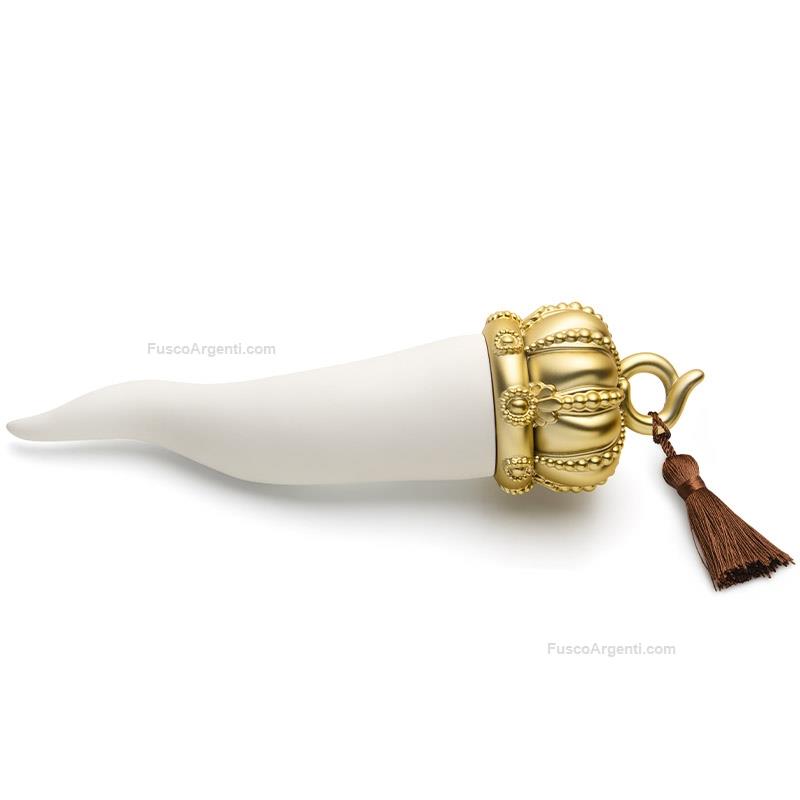 valenti & co. white lucky horn with crown