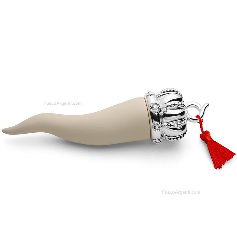 valenti & co. dove grey lucky horn with crown