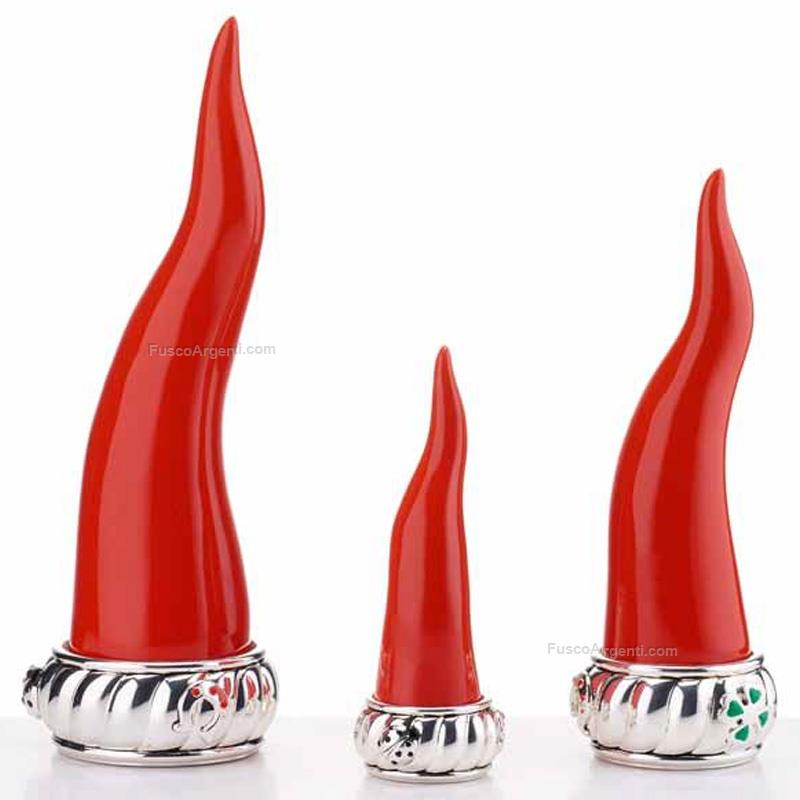 valenti & co. red lucky horn on silver base