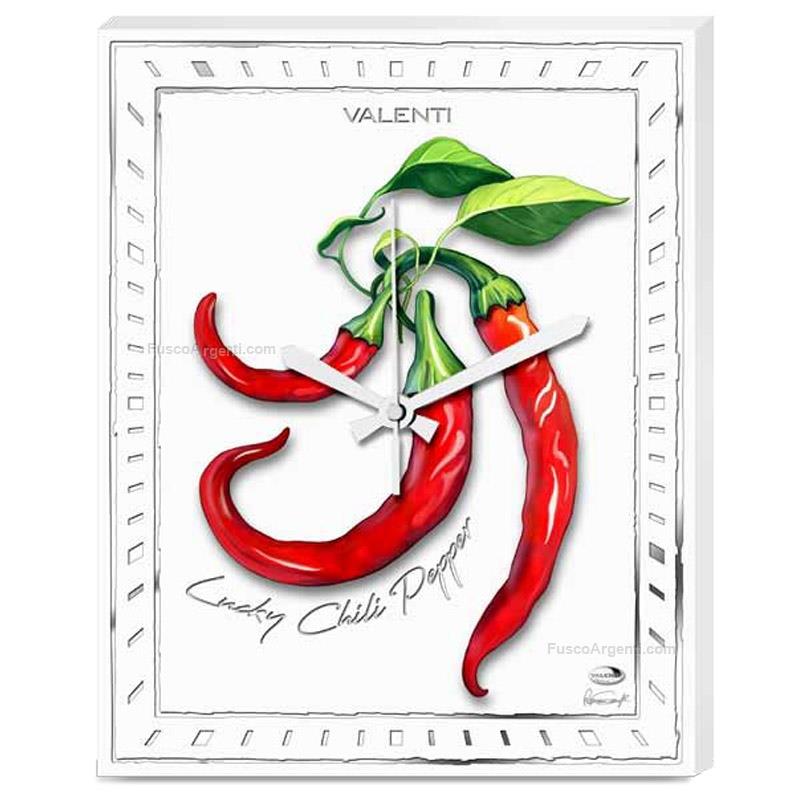 valenti & co. wood clock chili peppers