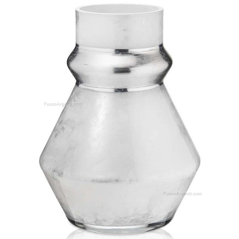 valenti & co. vaso in cristallo argentato
