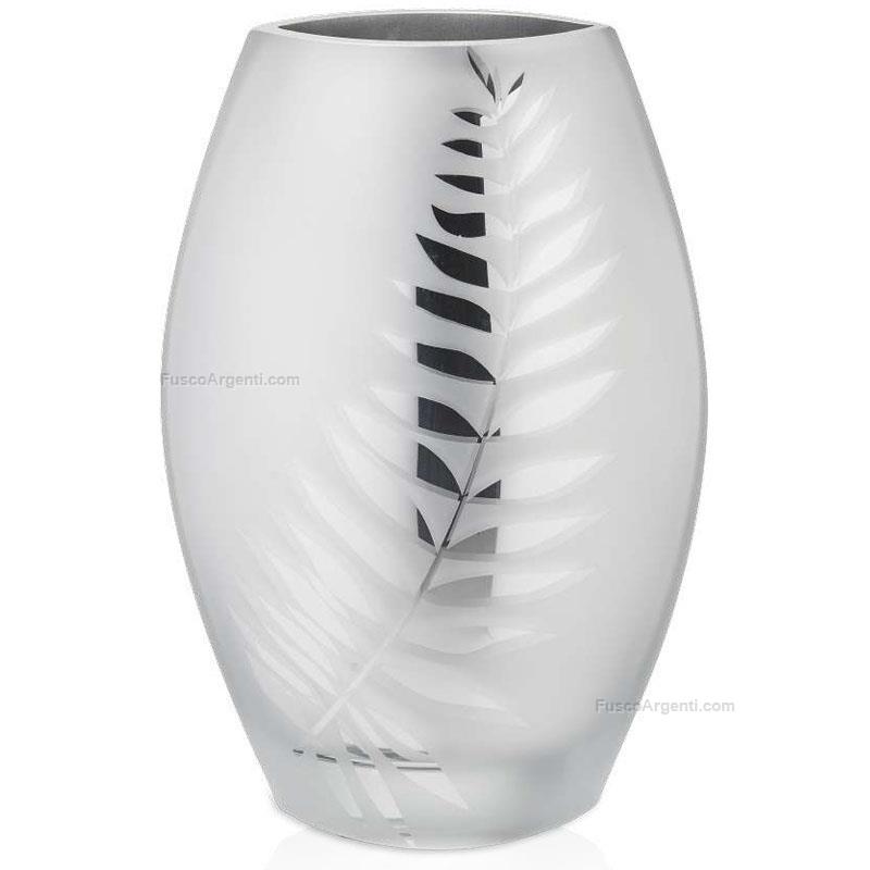 valenti & co. vaso in cristallo foglia